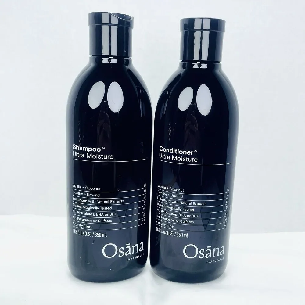2 Pc Osana Naturals Ultra Moisture Shampoo & Conditioner Vanilla Coconut 11.8 oz